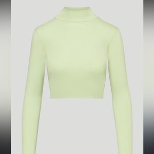 Sunday Best Light Green Long Sleeve Crop Top